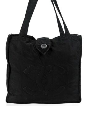 SOLD: CHANEL CC Black Nylon Hand Bag